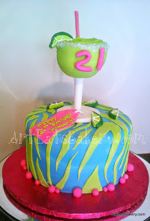 Teal and Green Birthday Cake