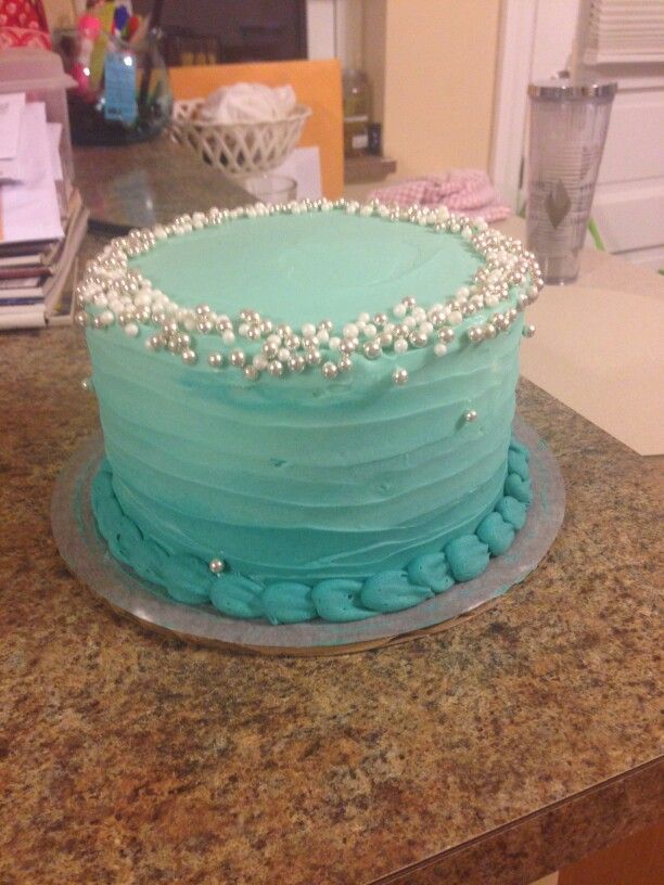 Teal Birthday Cake