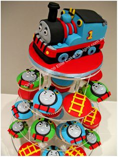 Thomas Train Cupcake Cake