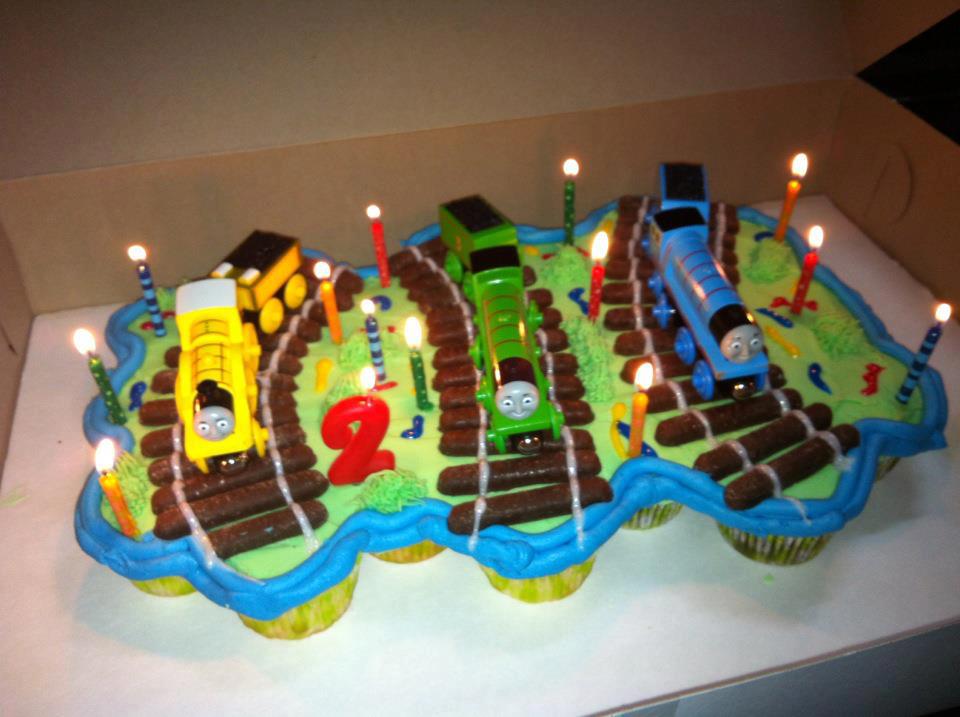 Thomas Train Cupcake Cake