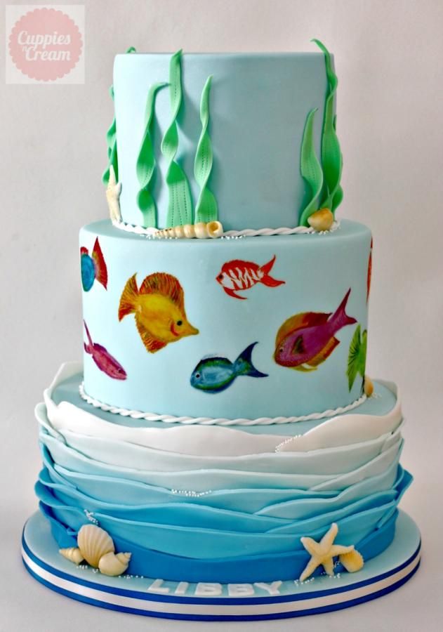 Tropical Beach Theme Birthday Cakes