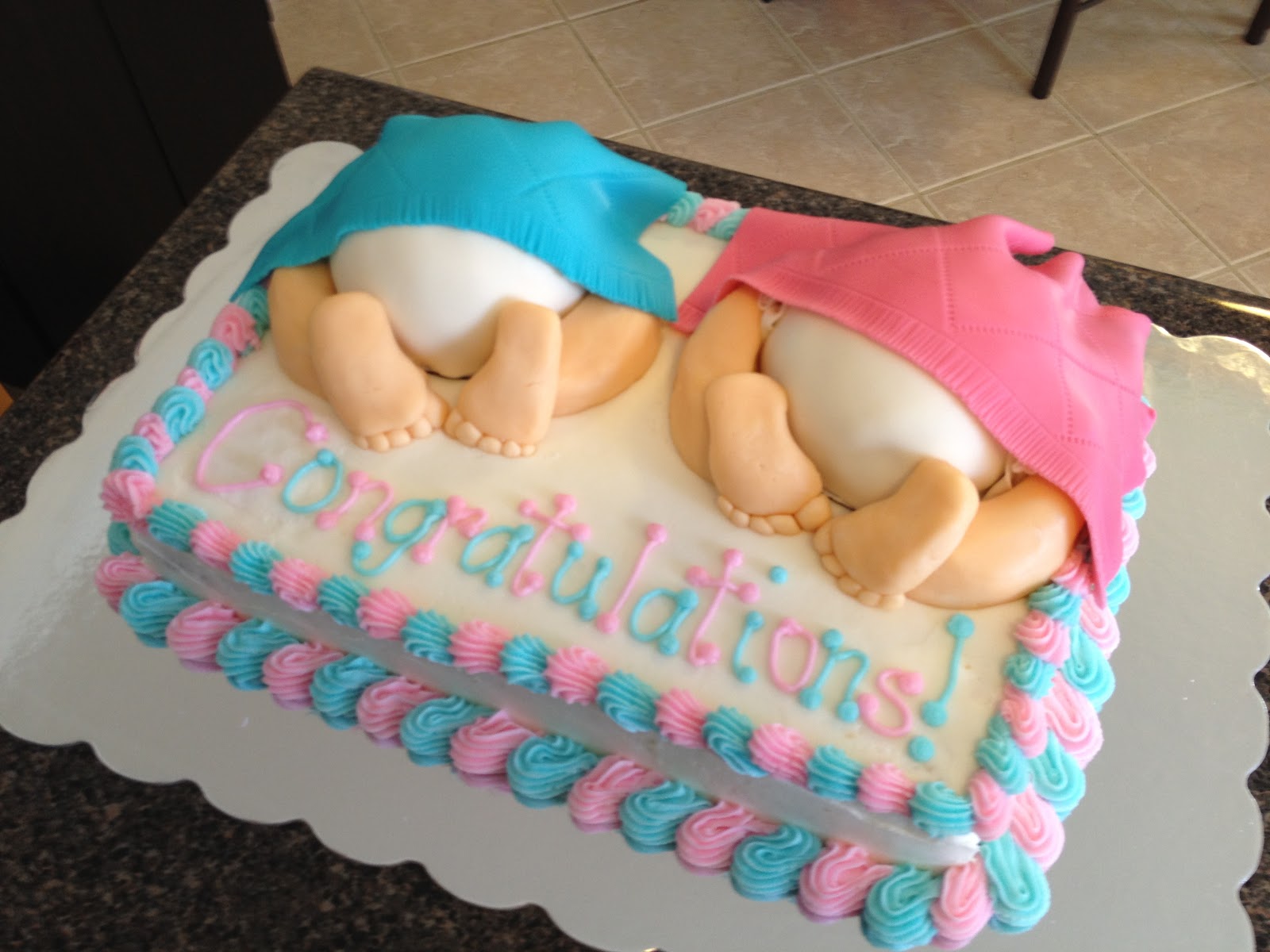 Baby Shower Cakes For Twins Ideas