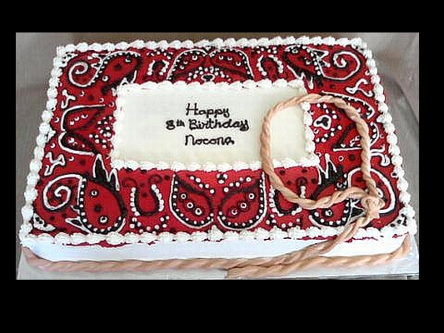 Western Theme Birthday Sheet Cake