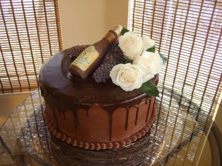 Wine and Chocolate Birthday Cake