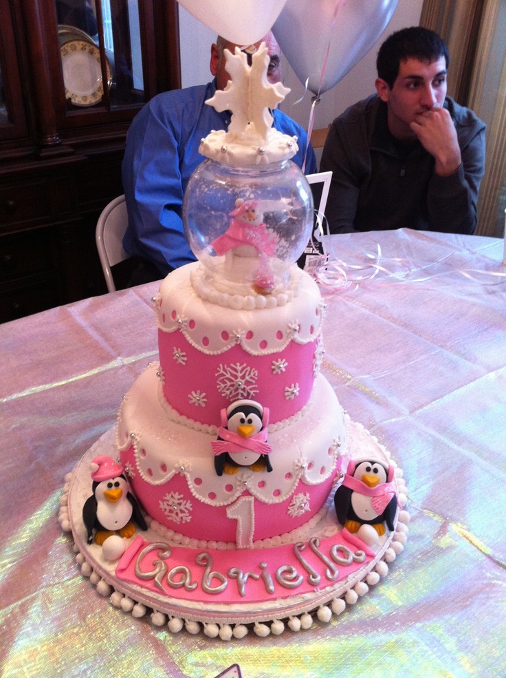 Winter Wonderland 1st Birthday Cake