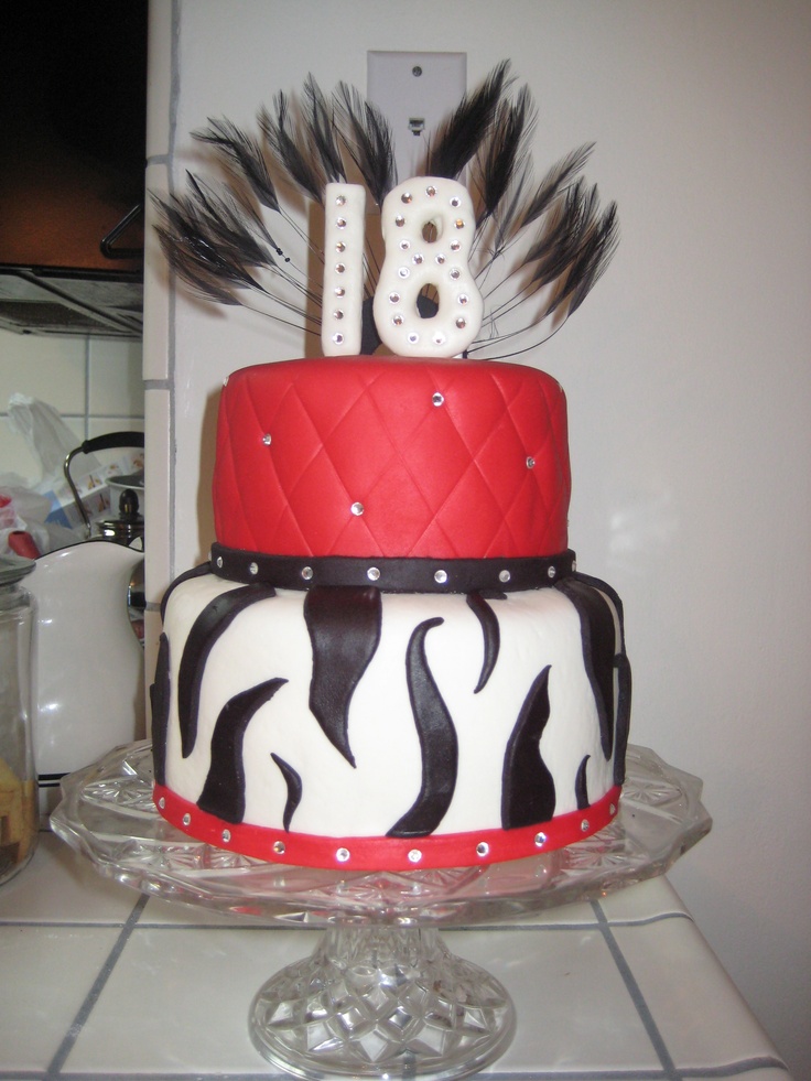 18th Zebra Birthday Cake