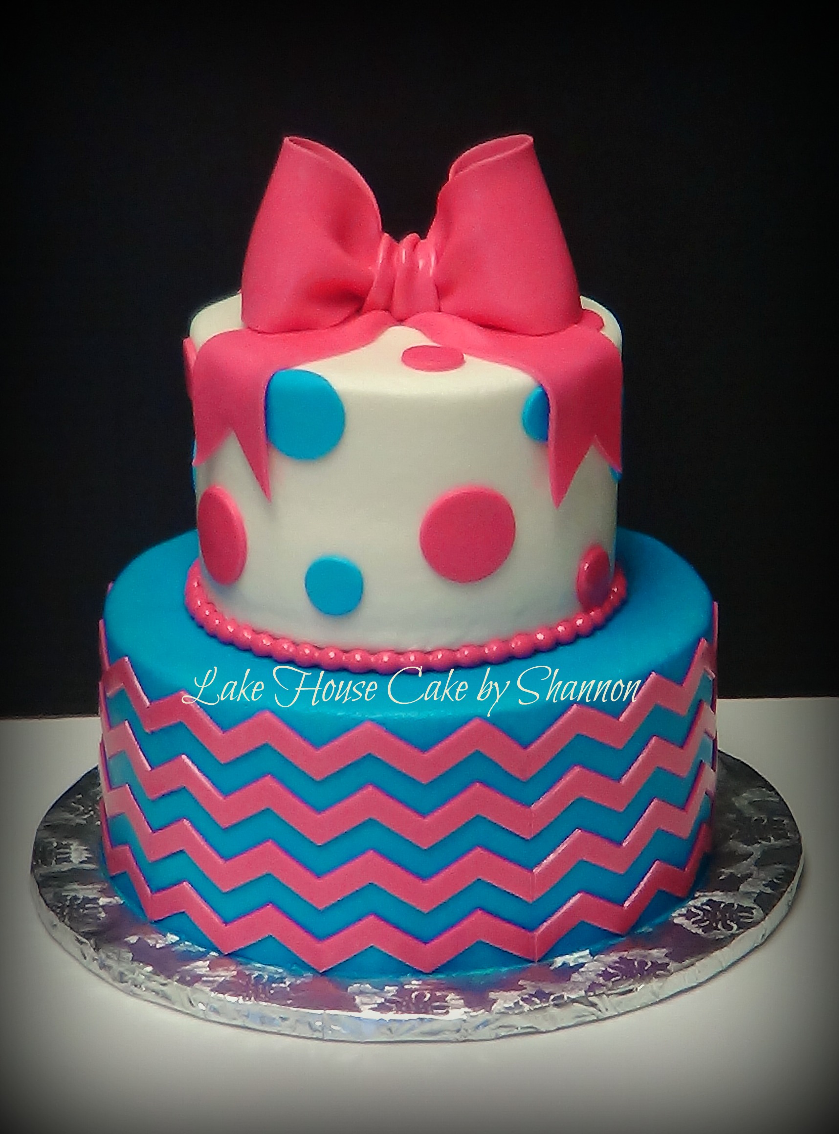 2 Layer Chevron Birthday Cakes