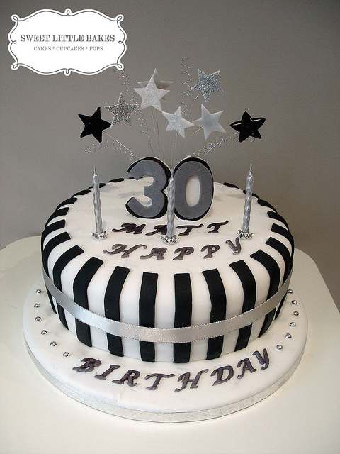 Black and White Birthday Cakes for Men