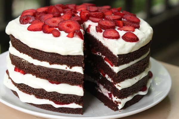 Chocolate Cake with Strawberry