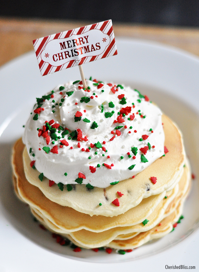 Christmas Chocolate Chips Pancakes