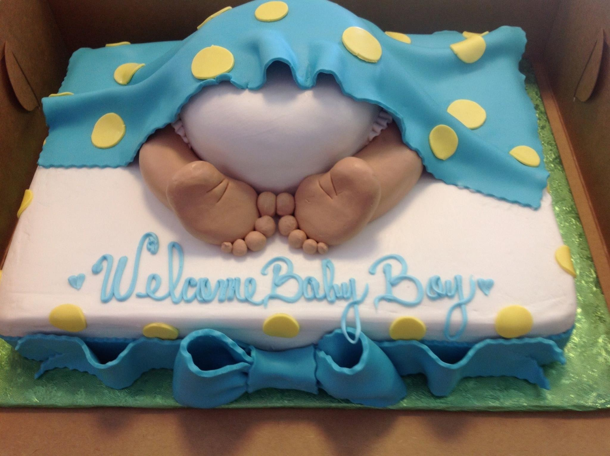 Cute Baby Boy Shower Cake