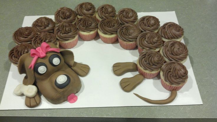 Dog Birthday Cupcake Cake