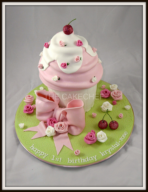 First Birthday Giant Cupcake