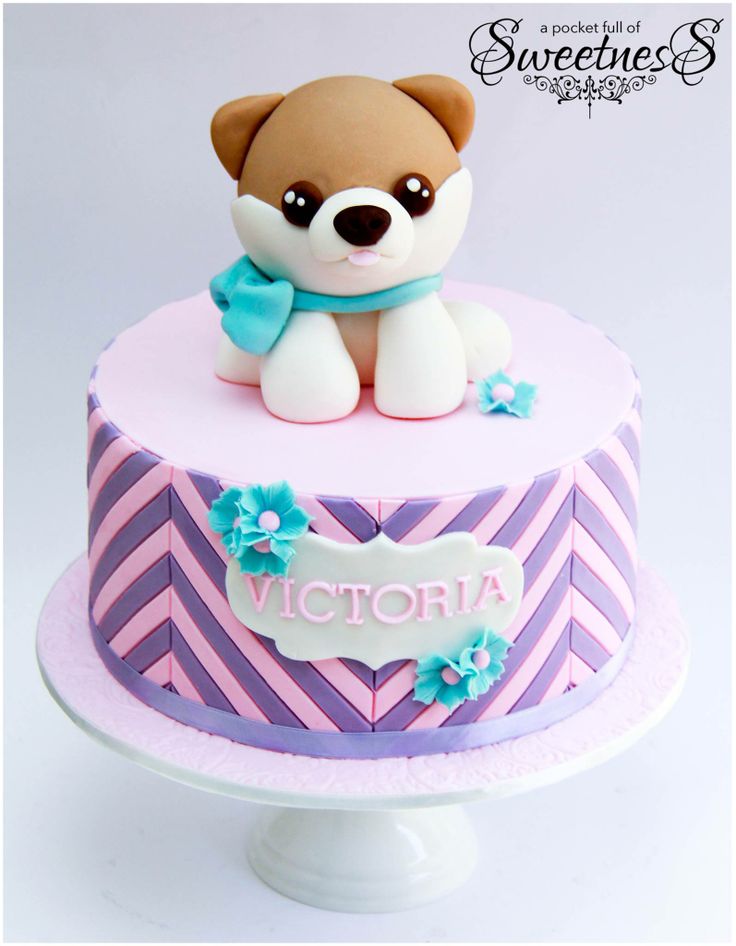 Girls Puppy Birthday Cake