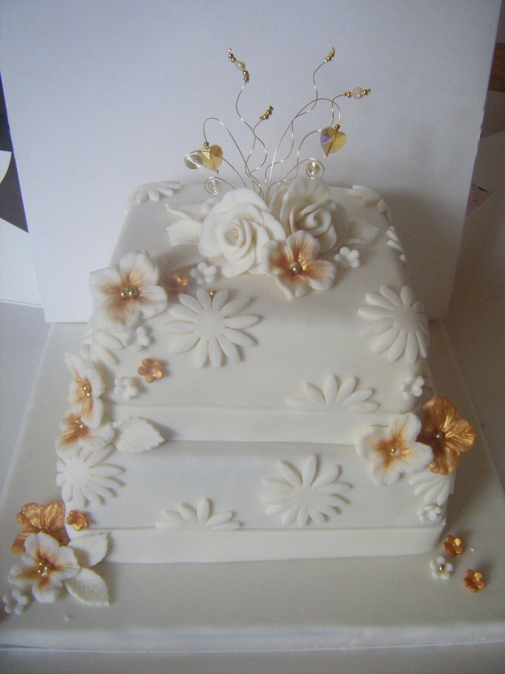 Golden Wedding Anniversary Cake Ideas