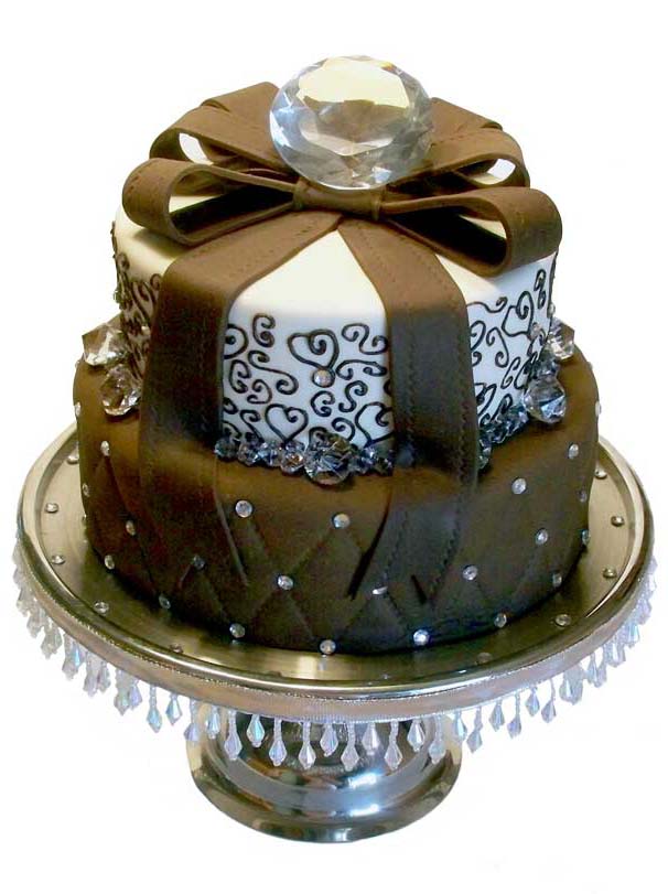 Happy Birthday Cake with Diamonds