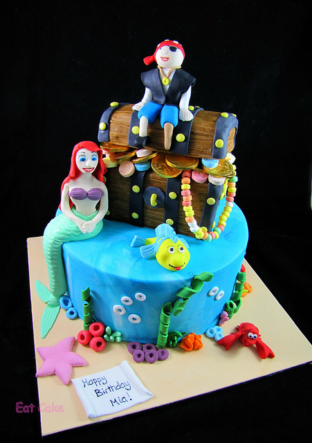 Mermaid Pirate Birthday Cake