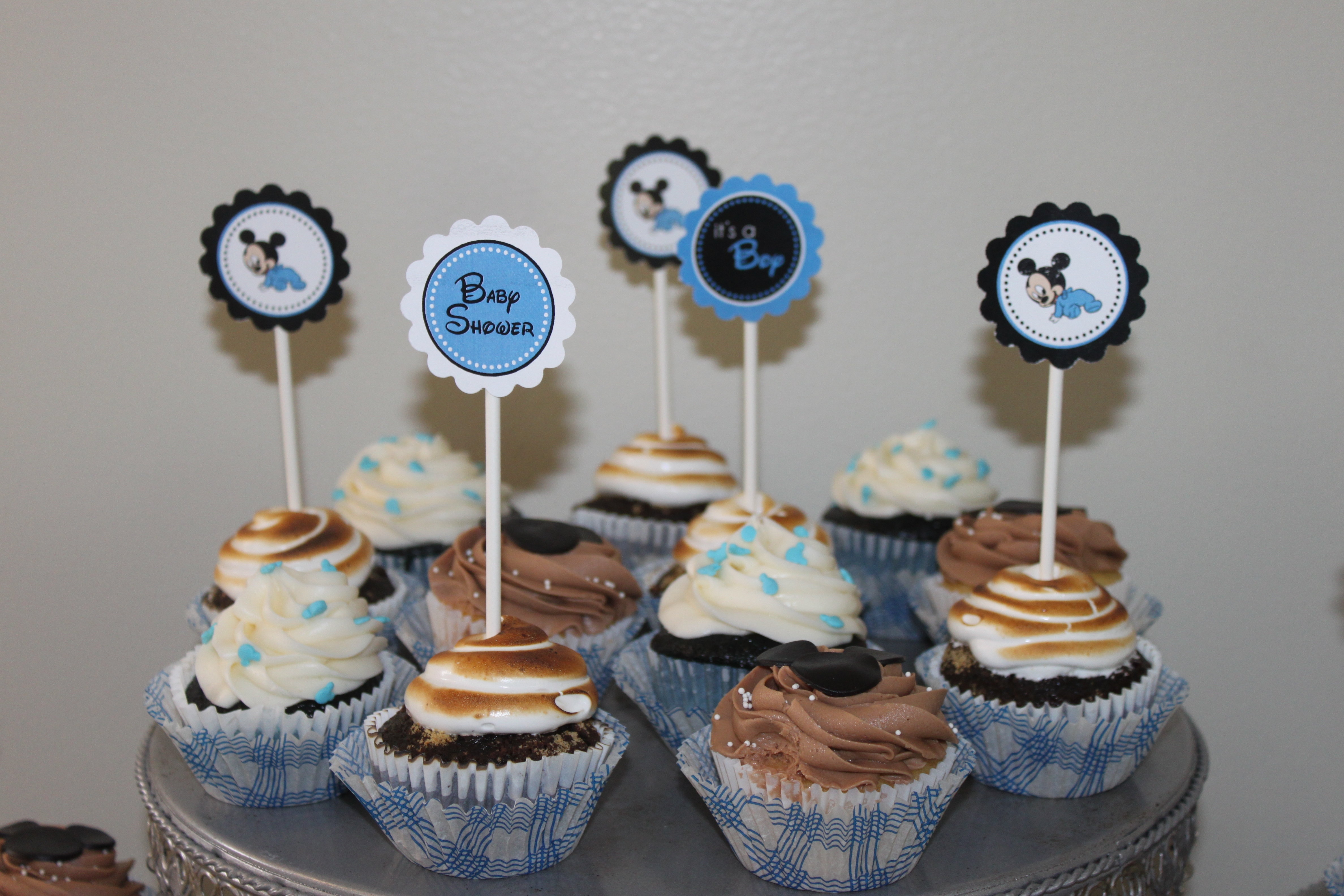 Mickey Mouse Baby Shower Cupcakes