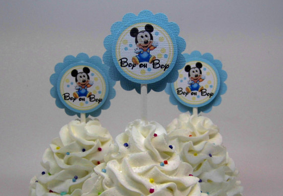 Mickey Mouse Baby Shower Cupcakes