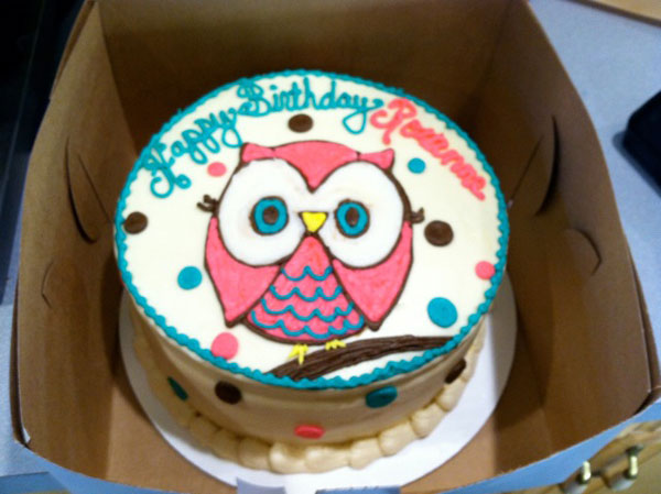 Owl Birthday Sheet Cake