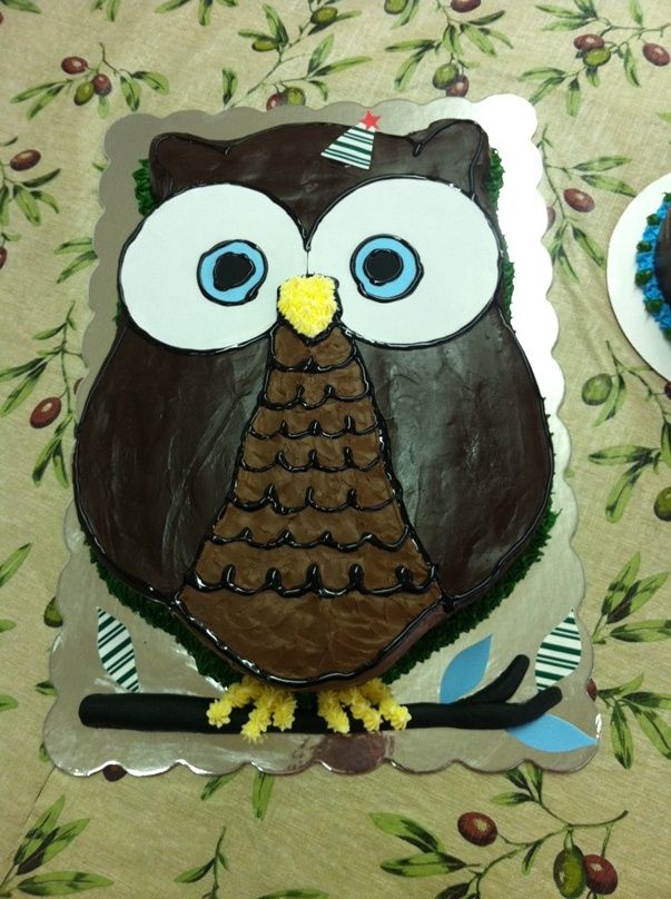 Owl Sheet Cake