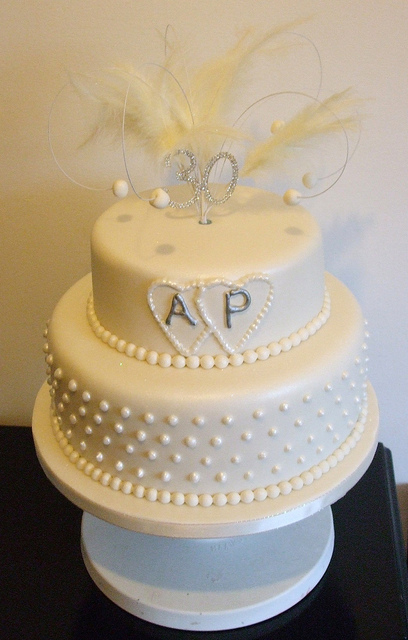 Pearl Wedding Anniversary Cake