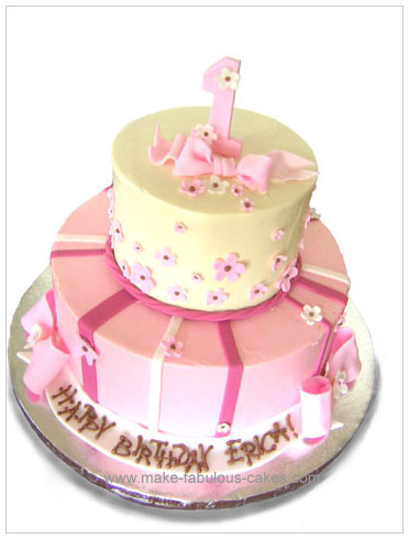 Pink First Birthday Cake