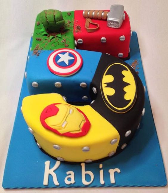 Superhero Birthday Cake Number