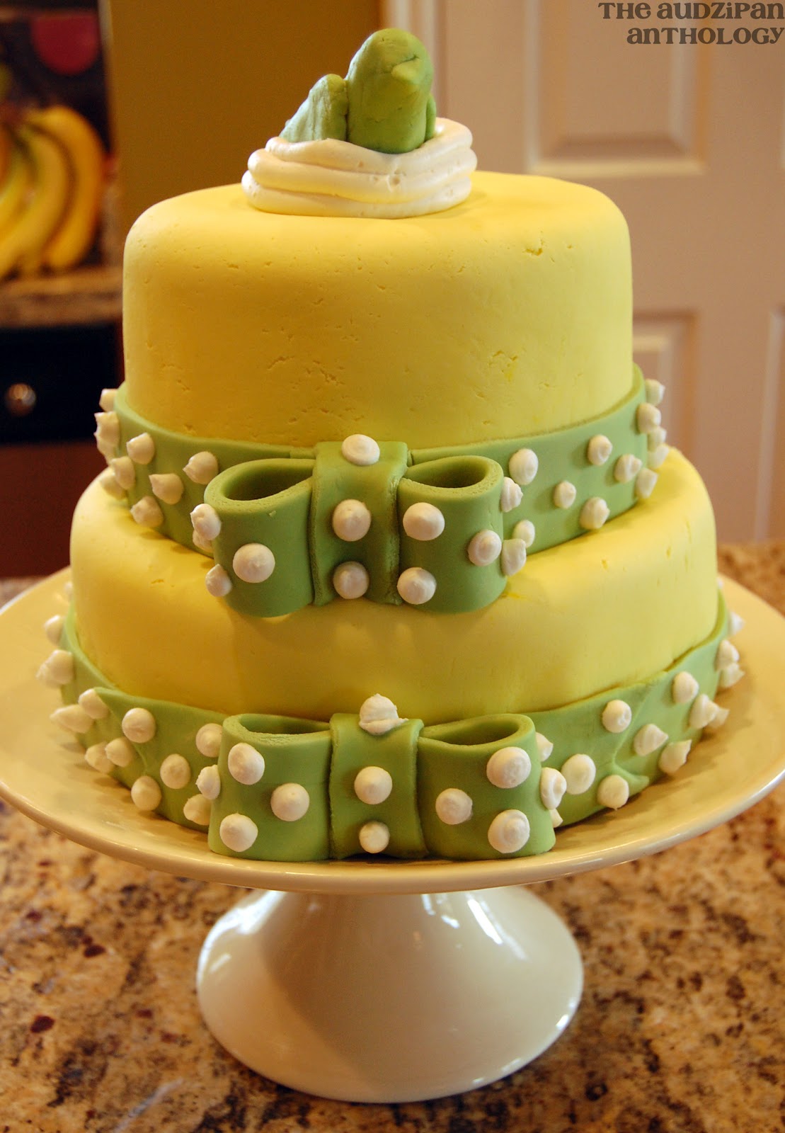 Yellow and Green Birthday Cake