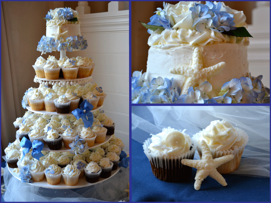 7 Beach Wedding Cake And Cupcakes Photo Beach Wedding Cake And