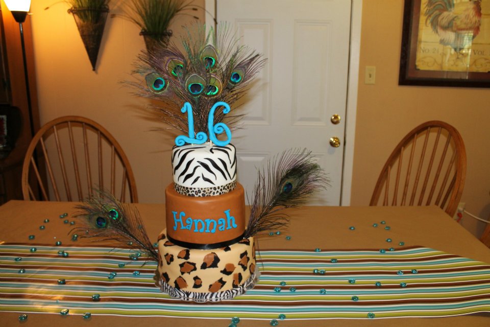 Cheetah Sweet 16 Birthday Cakes