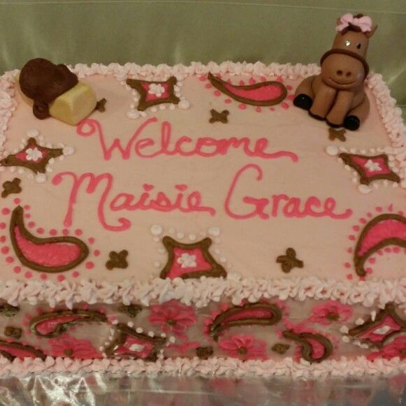 Cowgirl Baby Shower Sheet Cake