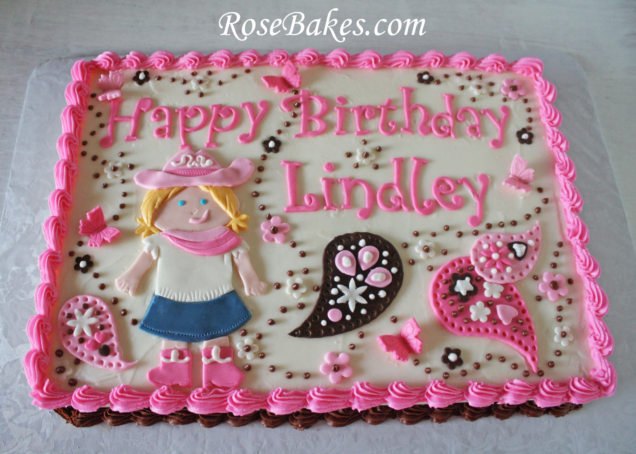 Cowgirl Birthday Sheet Cakes