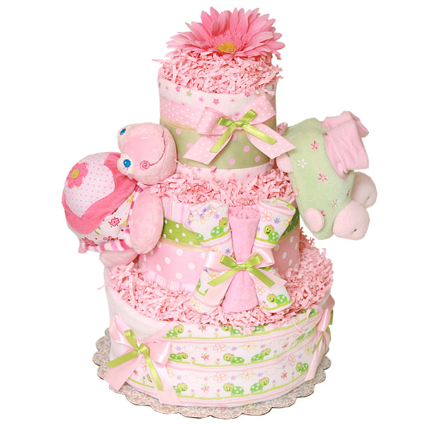 Girl Turtle Diaper Cake