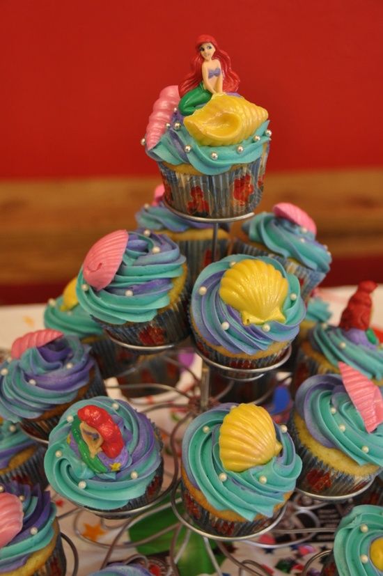 Little Mermaid Birthday Cupcakes