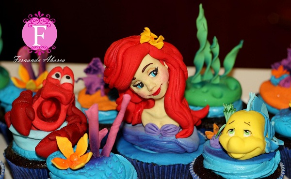 Little Mermaid Cake and Cupcakes