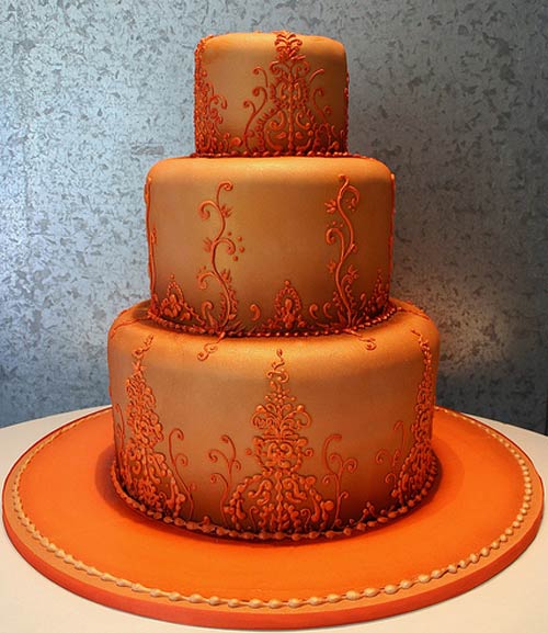 Orange Wedding Cake