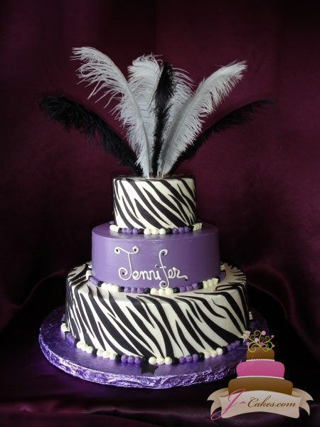 Purple and Gold Bridal Shower Cake