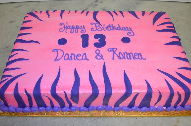 Purple and Zebra Sheet Cake