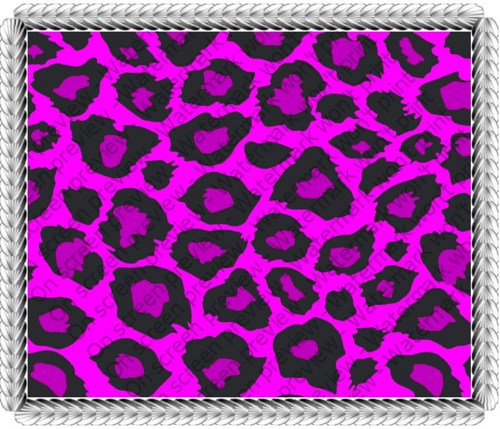 Purple Cheetah Print Birthday Sheet Cake