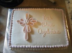 Simple Girl Baptism Sheet Cakes