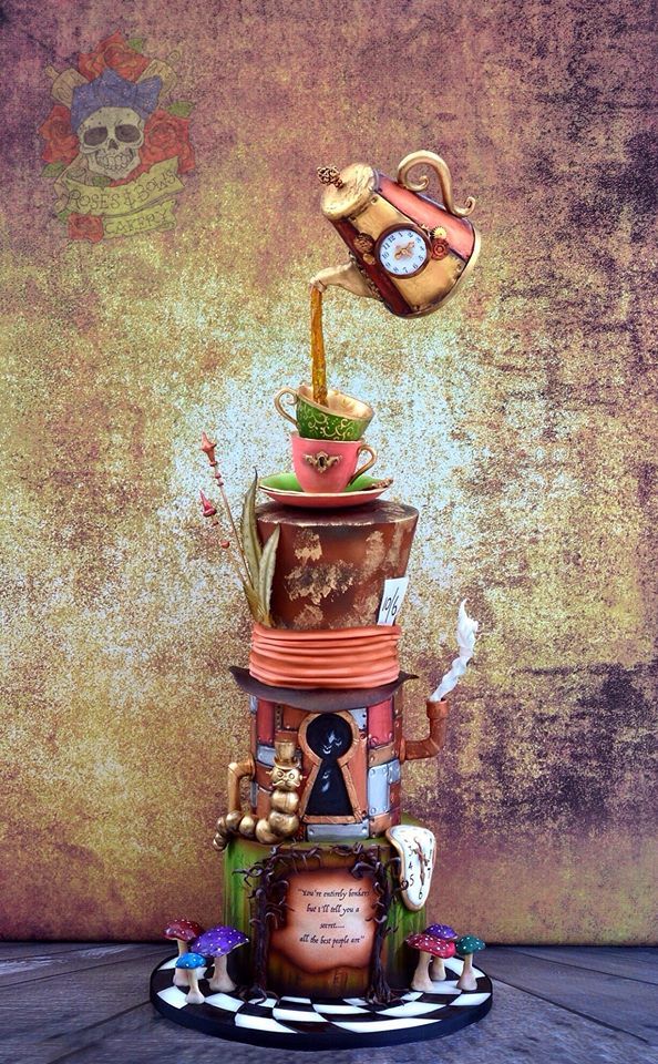 Steampunk Alice in Wonderland Cake