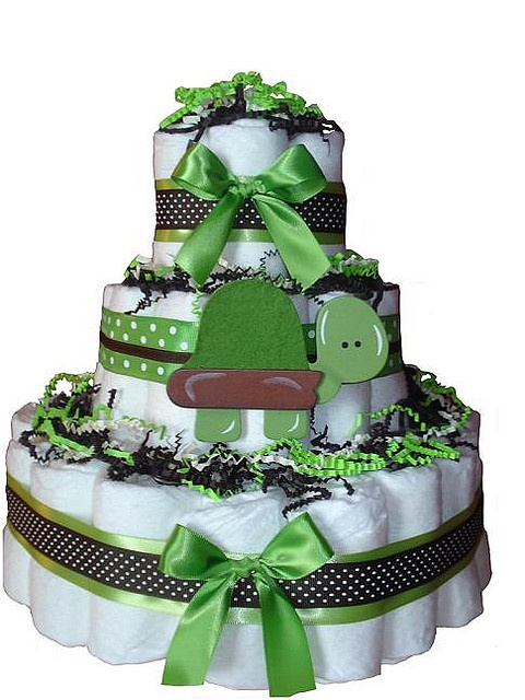 Turtle Baby Shower Diaper Cake