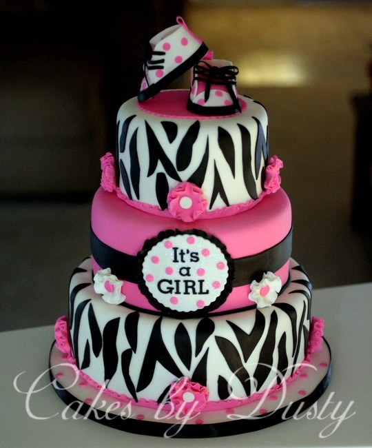 Zebra Baby Shower Cakes Girls