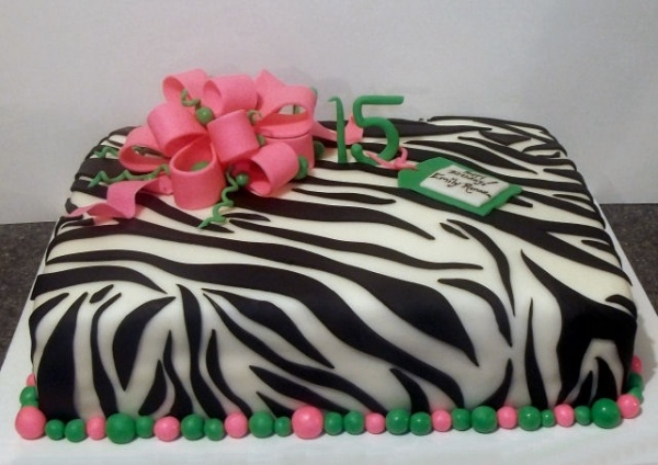 Zebra Print Sheet Cake