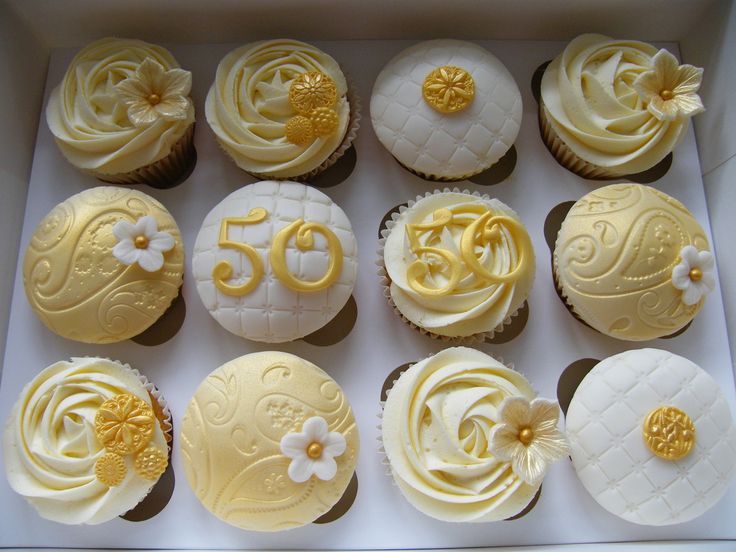 50th Wedding Anniversary Cupcakes