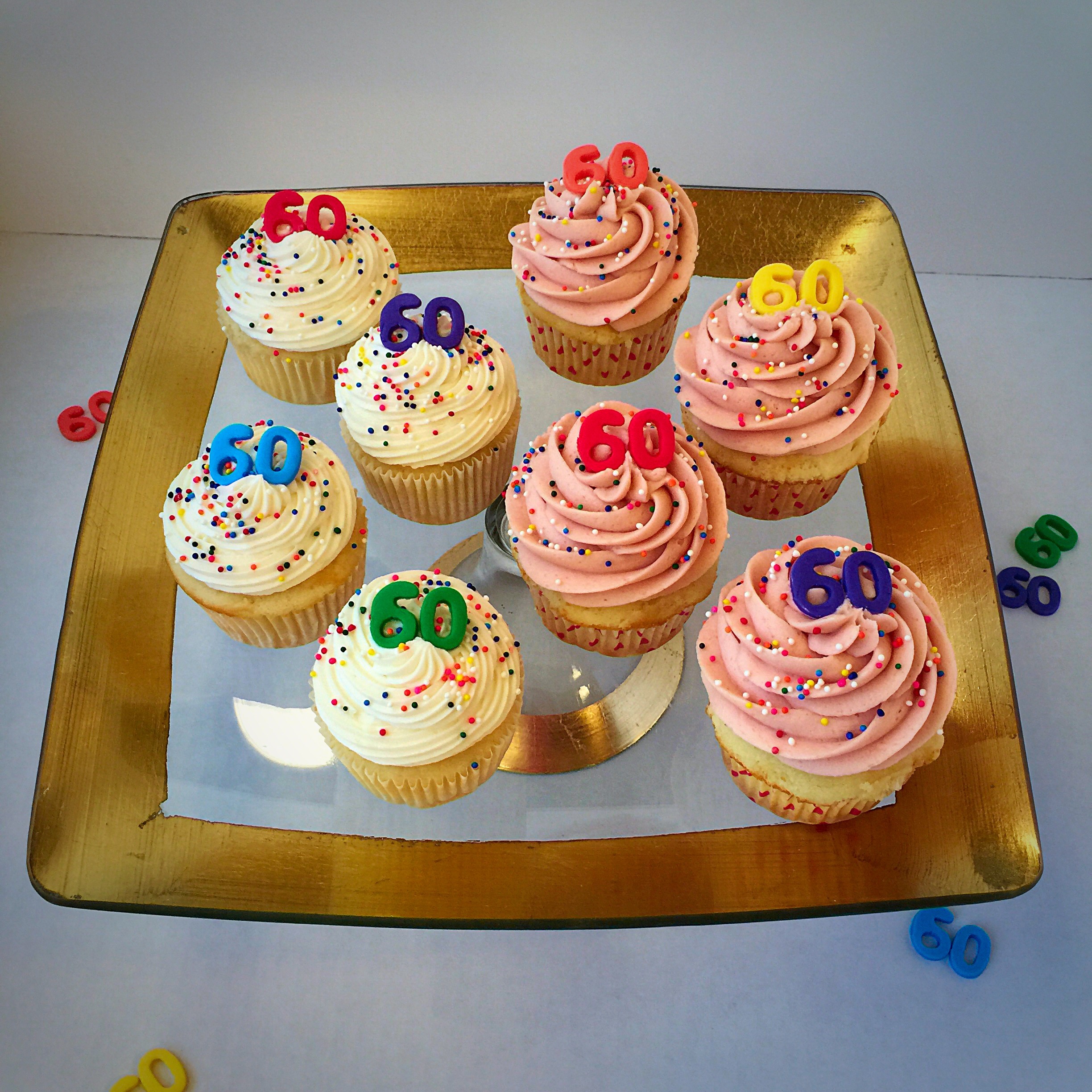 60th Birthday Cupcakes