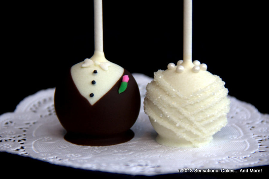 Bride and Groom Cake Pops