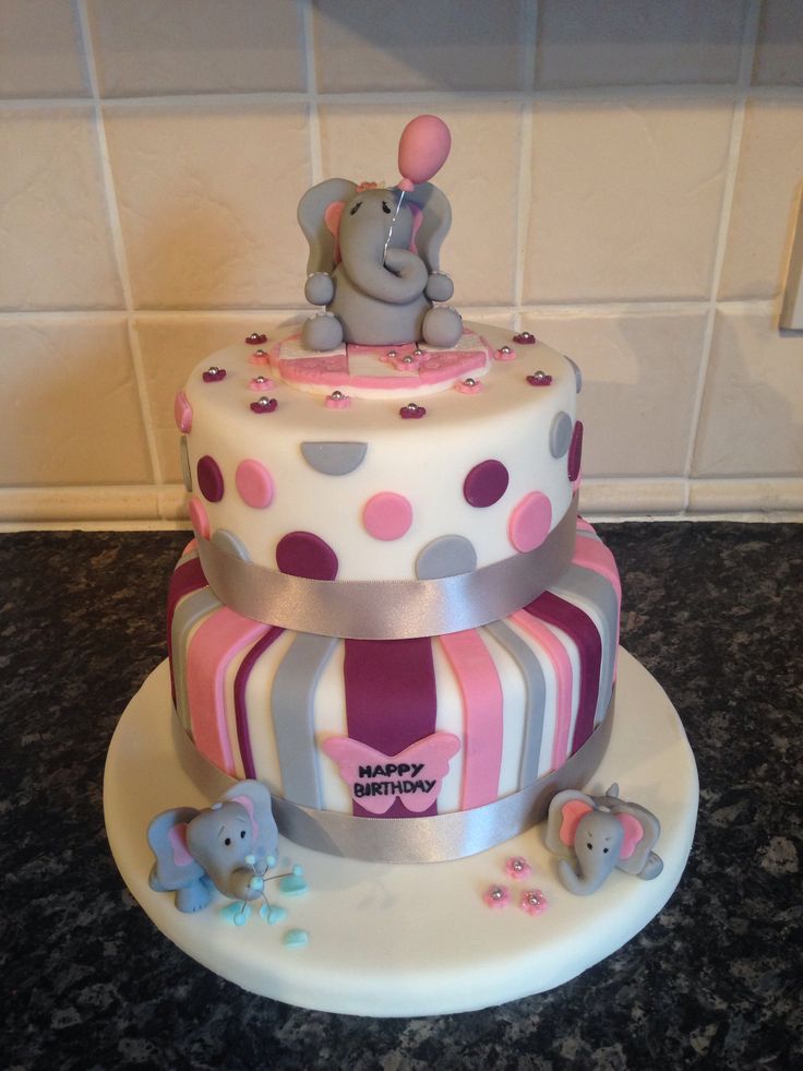 11 Birthday Cakes With Elephants Photo Elephant Birthday Cake