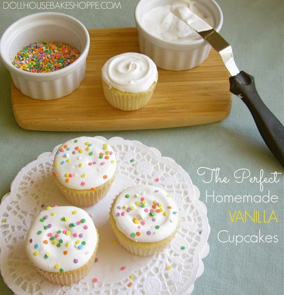Fluffy Vanilla Cupcakes From Scratch
